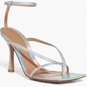 NIB Bottega Veneta Stretch High-Heel Ankle Strap Sandals Iridescent Size 37.5